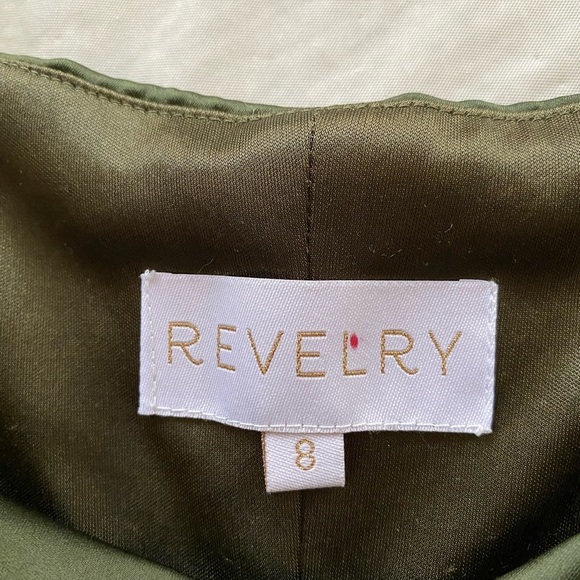 Revelry Skye Satin Dress Green size 8 - Picture 3 of 11